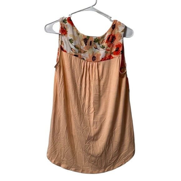 Beacon Apparel Women Size Small V Neck Sleeveless Blouse Floral Colorful Cottage - Picture 2 of 8